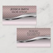 Rosa Fliehlehre, metallischer Hintergrund Visitenkarte (Vorne/Hinten)