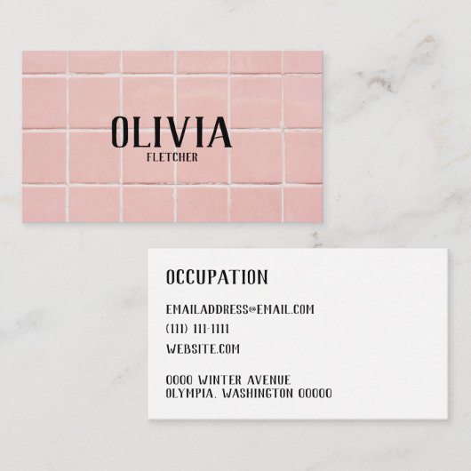 Rosa Fliese Visitenkarte (Vorne/Hinten)