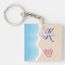 Rosa Flip-Flops am Strand