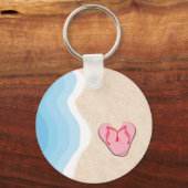 Rosa Flip Flops auf dem Beach Schlüsselanhänger (Vorderseite)