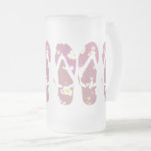 Rosa Flip Flops Mattglas Bierglas (VorderseiteRechts)