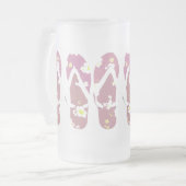 Rosa Flip Flops Mattglas Bierglas (Vorderseite Links)