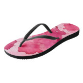 Rosa Flip Flops mit Farbspritzern Badesandalen (Schrägansicht)