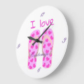 Rosa Flip-Flops Thunder_Cove Große Wanduhr (Winkel)