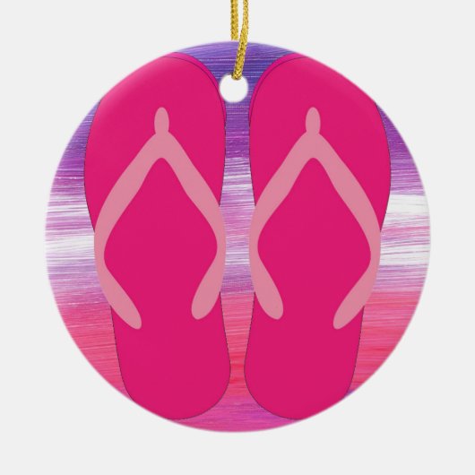 Rosa Flipflops Keramikornament (Vorne)