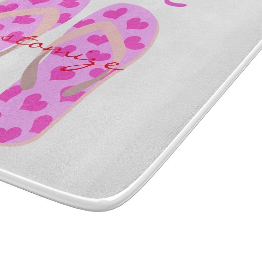 Rosa Flipflops Thunder_Cove Schneidebrett (Ecke)