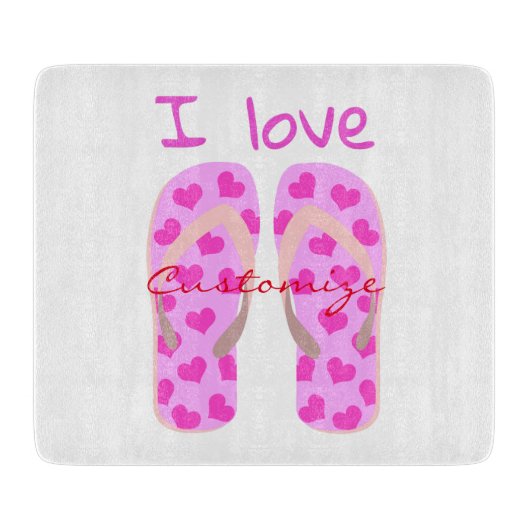 Rosa Flipflops Thunder_Cove Schneidebrett (Vorderseite)