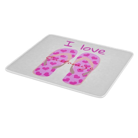 Rosa Flipflops Thunder_Cove Schneidebrett (Ecke)