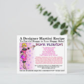 Rosa Flirtini Martini Rezept Karte (Stehend Vorderseite)