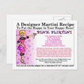 Rosa Flirtini Martini Rezept Karte (Vorne/Hinten)