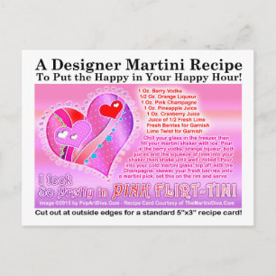 Rosa Flirtini Valentinstag Martini Rezept Postkart Feiertagspostkarte