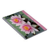 Rosa Floating Wasserlilie Lotus Notebook Notizblock (Rechte Seite)