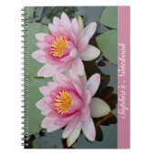 Rosa Floating Wasserlilie Lotus Notebook Notizblock (Vorderseite)