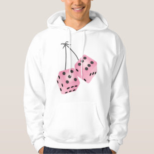 Rosa flockige Würfel Hoodie