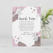 Rosa Flora 50. Hochzeit Danke Einladung (Stehend Vorderseite)