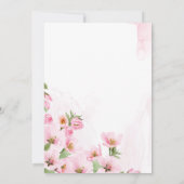 Rosa Flora Elefant 1. Geburtstag Einladung (Rückseite)