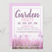 Rosa Flora, Gartengarten Party Einladung (Vorne/Hinten)