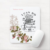 Rosa Flora Ich kann alles durch Christus tun Mousepad (Mit Mouse)