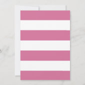 Rosa Flora mit Streifen Brautdusche Einladung (Rückseite)