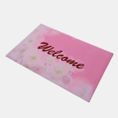 Rosa Flora Modernes Berufliches Minimalistisch Fußmatte (Schrägansicht)