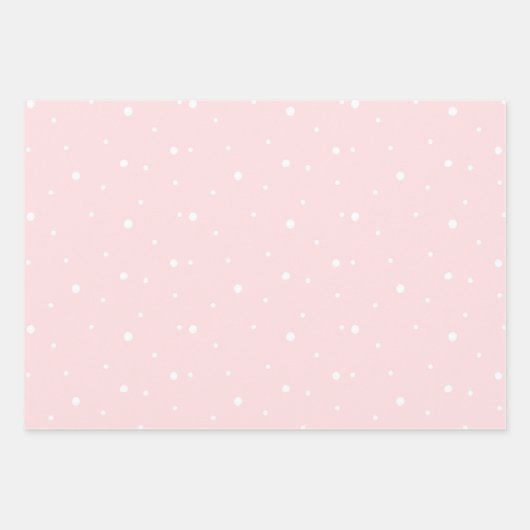 Rosa Flora, Streifen und Polka-Punkte Geschenkpapier Set (Vorderseite)