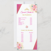 Rosa Flora und Gold Quinceñera Orden der Ereigniss (Rückseite)