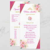 Rosa Flora und Gold Quinceñera Orden der Ereigniss (Vorne/Hinten)