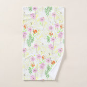 Rosa Flora und Laubwerk Badhandtuch Set (Handtuch)