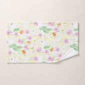 Rosa Flora und Laubwerk Badhandtuch Set (Handtuch)
