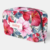 Rosa Flora Wasserfarben Elegante Waschbeutel (Rechte Ecke)