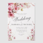 Rosa Flora Wasserfarbenprächtige Hochzeit Pergament Einladungen (Vorderseite)