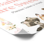 Rosa Flora Woodland Tiere Kinder sind süß Poster (Ecke)