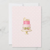 Rosa Floral 1. Geburtstag erste Einladung (Rückseite)