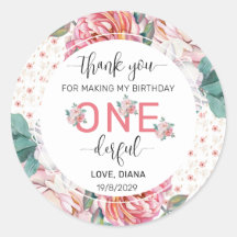 Rosa Floral 1. Geburtstag