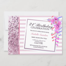 Rosa Floral 21. Geburtstag Party