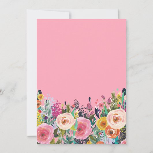 Rosa Floral 30. Geburtstag Einladung (Rückseite)