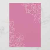 Rosa Floral Abendessen Menükarte (Rückseite)