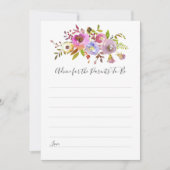 Rosa Floral Advice für Eltern-zu-be-Dusche Spiel Einladung (Vorderseite)