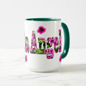 Rosa Floral-Angela-Logo, Tasse (VorderseiteRechts)