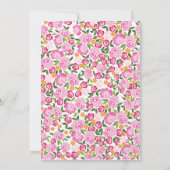 Rosa Floral Baby Carriage Baby Shower Einladung (Rückseite)