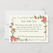 Rosa Floral Babydusche Windelwanne Flugkarte Einladung (Vorderseite)