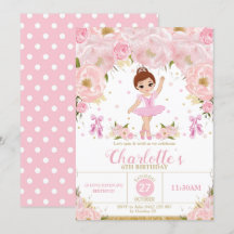 Rosa Floral Ballerina Geburtstag Tutu Ballett Tanz