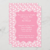 Rosa Floral Bat Mitzvah Einladung (Vorne/Hinten)