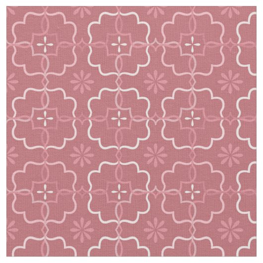 Rosa Floral | Blockmuster Stoff (Nahaufnahme)