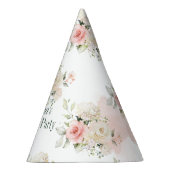 Rosa Floral Botanischer 75. Geburtstag Partyhütchen (Rechts)