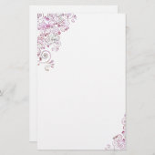 Rosa Floral Briefpapier (Vorne/Hinten)