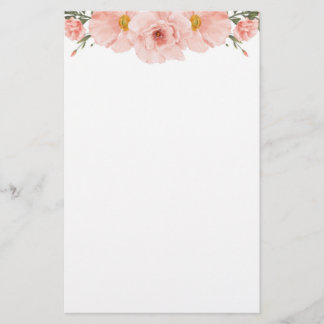 Rosa Floral Briefpapier