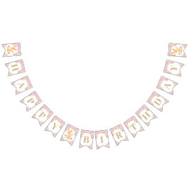 Rosa Floral Bunny Rabbit Birthday Baby Dusche Wimpelkette