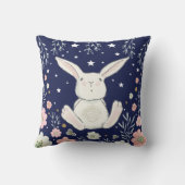 Rosa Floral Bunny Rabbit Kinderzimmer Dekor Kissen (Rückseite)
