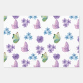 Rosa Floral Butterfly Geschenkpapier Set (Vorderseite 2)